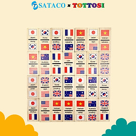 Domino thú, trái cây, cờ các nước đồ chơi bằng gỗ vô cùng đẹp và chất lượng