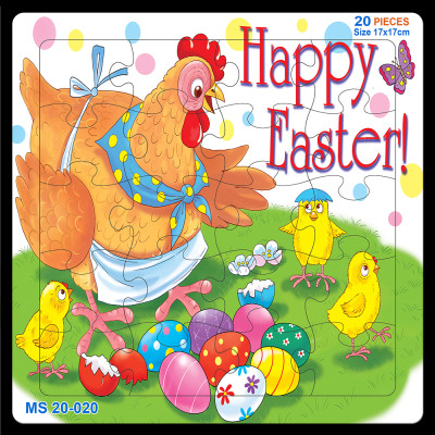 05 bộ tranh xếp hình 20 mảnh size 17x17cm – đồ chơi trí tuệ cho bé từ 2 tuổi – Combo Động vật dễ thương 2