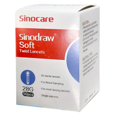 Hộp 50 Kim chích máu Sinocare đầu xoay vát 3 cạnh giảm đau và bớt sưng