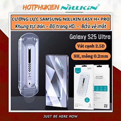 Dán kính cường lực màn hình khung tự dán cho Samsung Galaxy S25 Ultra / S25 Plus 5G hiệu Nillkin H+ Pro - Mỏng 0.2mm, Phủ Nano Olephobic, Vát cạnh 2.5D, chống vân tay - Hàng nhập khẩu