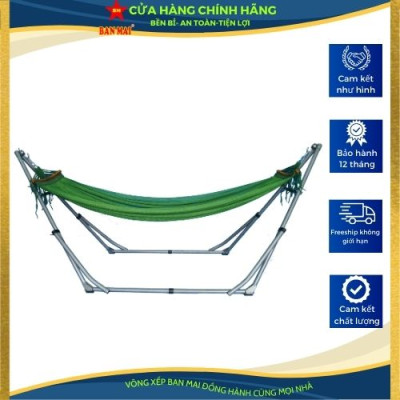 Bộ võng xếp BAN MAI: khung sơn tĩnh điện VIP và lưới mềm dày 99 ( Giao màu ngẫu nhiên )