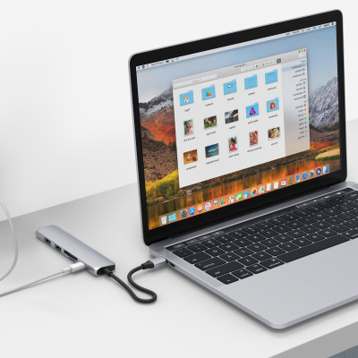 Cổng Chuyển Hyper HyperDrive Bar 6-in-1 USB-C Hub (HD22E) For Macbook, Ipad Pro 2018, PC & Devices - Hàng Chính Hãng
