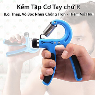 (Ngón Khỏe) Dụng Cụ Tập Gym Tập Tay KhoNCC Hàng Chính Hãng, Kìm Bóp Lực Tay Chữ R - A Có Lò Xo Điều Chỉnh Lực - Tập Cơ Ngón Tay - KLM-KTCR (Ngẫu Nhiên Màu)
