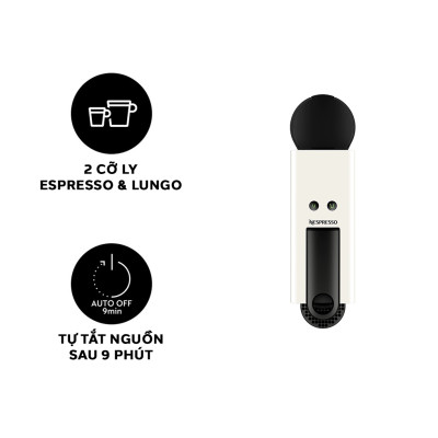Bộ máy pha cà phê Nespresso Essenza Mini Trắng & máy đánh sữa Aeroccino 3 - Hàng chính hãng