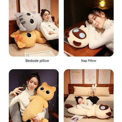 Thú nhồi bông mèo mắt to vô tri - Size từ 70cm đến 90cm - Quà tặng gấu bông mèo mắt tròn dễ thương - Gối ôm mềm mịn cho bé.