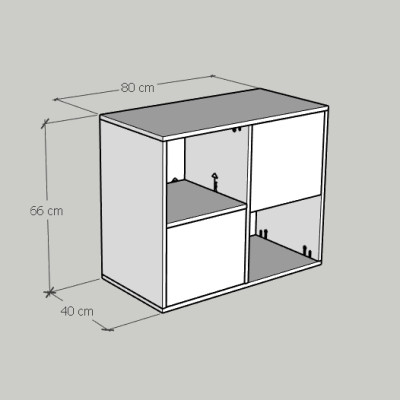 [Happy Home Furniture] COMFEE, Tủ đựng hồ sơ 2 tầng ,  80cm x 40cm x 66cm ( DxRxC), THK_014
