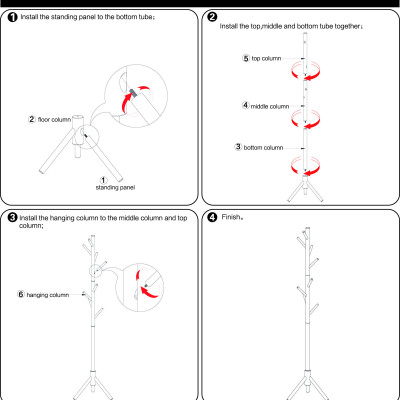 Cây treo quần áo 3 chân 8 nhánh treo bằng gỗ cao su màu trắng - Thương hiệu Viet Home Decor