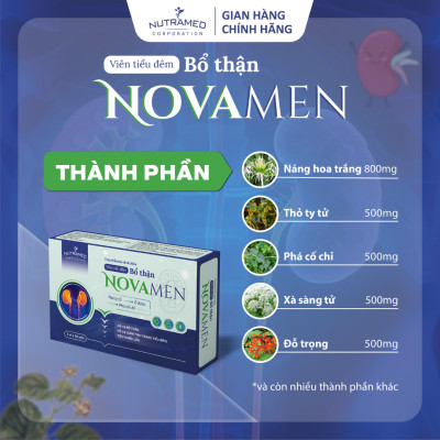 Viên uống Tiểu Đêm Novamen hỗ trợ bổ thận, giảm tiểu đêm, giúp êm giấc ngủ ngon (30 viên) - Nutramed