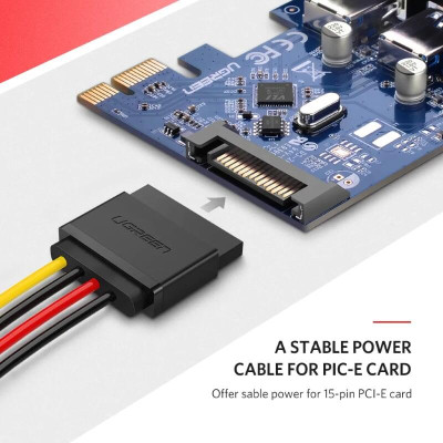 Ugreen UG50718US283TK 0.2M Cáp nguồn SATA 15 chân cao cấp - HÀNG CHÍNH HÃNG
