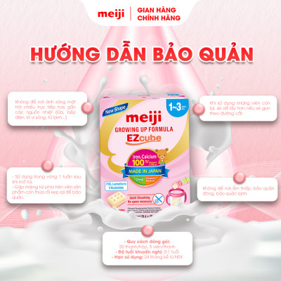 Sản Phẩm Dinh Dưỡng Công Thức Dạng Viên Meiji Growing Up Formula EZcube  - Nhập khẩu chính hãng (560g)