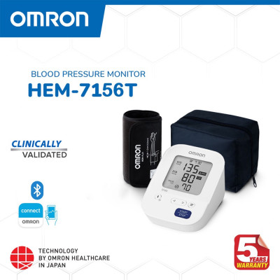 Máy Đo Huyết Áp Bắp Tay Omron HEM-7156T Có Kết Nối Bluetooth + Tặng Kèm Adapter Thường