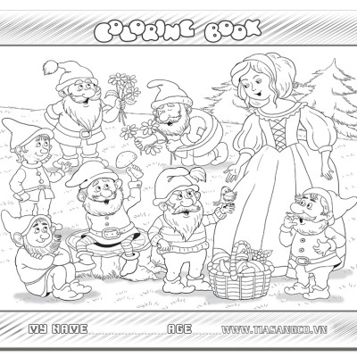 Xếp hình Tia Sáng Bạch tuyết & 7 chú lùn (30 Mảnh Ghép) - Tặng kèm tranh tô màu cho bé