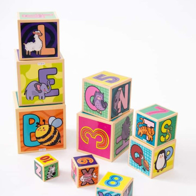 Tháp xếp chồng, đồ chơi hình khối cho bé. Nuôi dưỡng khả năng tư duy, gồm 10 hộp cho bé 1 - 7 tuổi