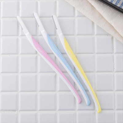 Set 03 dao cạo lông mày Pretty size L lưỡi bằng thép mạ Titanium sắc bén & bền bỉ - nội địa Nhật Bản