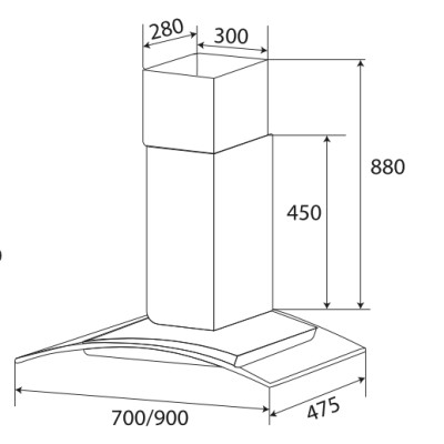 Máy Hút Mùi Kính Cong KAFF KF-GB706 (KF-GB906) - Hàng Chính Hãng