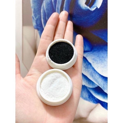 Set Nhũ Rắc Đen Trắng 6 Hũ, Chất Liệu Tinh Thể Kim Cương Siêu Sáng, Trang Trí Móng Lung Linh, Dành Cho Thợ Làm Nail Nữ Women