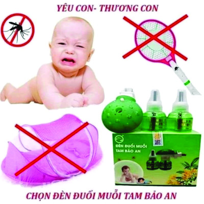 Đèn đuổi muỗi xông tinh dầu thiên nhiên hiệu quả an toàn TAM BẢO AN tặng kèm 1 lọ tinh dầu