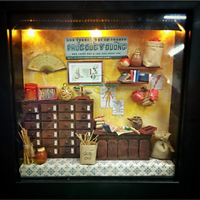 MÔ HÌNH TỰ LẮP RÁP DIY SÀI GÒN XƯA VÀ NAY - KHUNG TRANH TIỆM THUỐC BẮC - MÃ SP K01