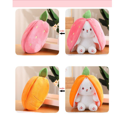 Gấu bông thỏ cà rốt 2 in 1, thú nhồi bông dâu cosplay cao cấp
