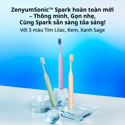 [MỚI] Bàn chải điện ZenyumSonic Spark - Màu Tím Lilac / Kem / Xanh Sage