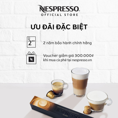 Bộ máy pha cà phê Nespresso Essenza Mini Trắng & máy đánh sữa Aeroccino 3 - Hàng chính hãng