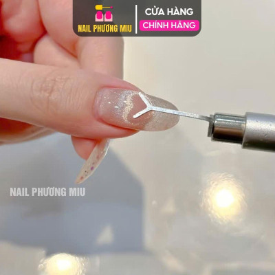 Thanh Đẩy Mắt Mèo Hình Tai Gấu Tai Thỏ Thẳng Cong (Dùng Với Nam Châm) Làm Nail, 2 Đầu Có Tai