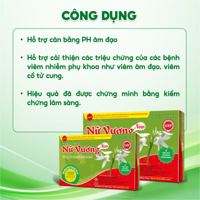 Nữ Vương New Vinh Gia Hỗ Trợ Cân Bằng PH Vùng Nhạy Cảm, Giảm Khí Hư, Ngứa Vùng Nhạy Cảm, Phòng Ngừa Các Bệnh Phụ Khoa Hộp 30 Viên