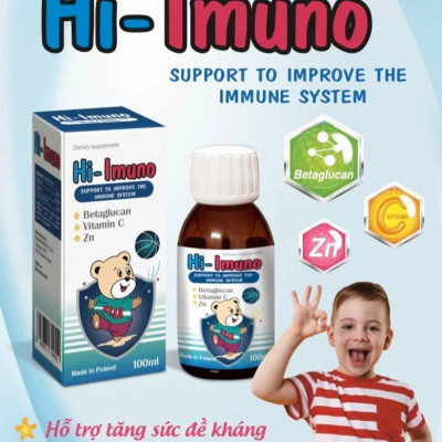 [Hàng chính hãng]Siro Tăng Đề Kháng, Tăng Cường Sức Khỏe Cho Trẻ Em HI-IMUNO (100ml)