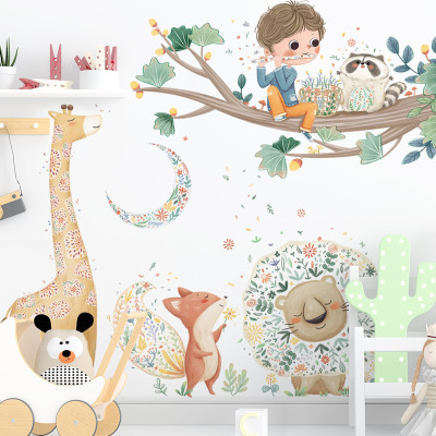 Sticker Giấy Dán Tường Decal Dán tường Tranh Dán Tường Trang Trí Tường Mẫu Vườn Thú Của Bé ZDB-2177
