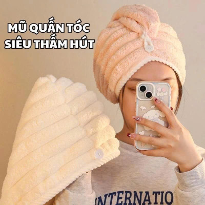 Khăn/Mũ Quấn Tóc Cao Cấp – Thấm Hút Nhanh, Bảo Vệ Tóc Khỏi Hư Tổn