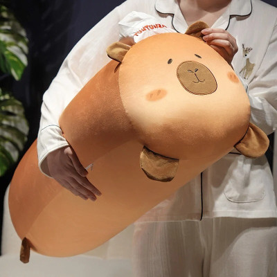 Thú nhồi bông Capybara xúc xích nướng phom dài đáng yêu - Size từ 55cm đến 95cm - Quà tặng gấu bông chuột lang êm mịn cho bé