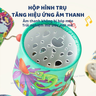 Hộp phát nhạc cho bé mideer Hand Crank Music Box, đồ chơi âm thanh cho bé 1,2,3,4,5,6 tuổi