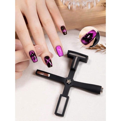 Nam Châm Mắt Mèo 5in1 Hình Chữ Thập Làm Nail, Nam Châm 5 Trong 1 Tạo Nhiều Hiệu Ứng Mắt Mèo Độc Đáo Cho Thợ Làm Nail