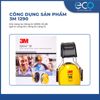 Chụp tai qua đầu chống ồn 3M Optime 98 H9A cao cấp bảo vệ tai