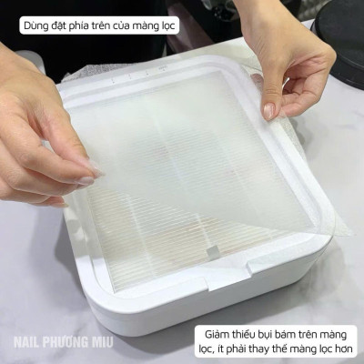 Túi 100 Miếng Màng Lọc Máy Hút Bụi Làm Nail, Đặt Trên Bảo Vệ Khay Lọc Bụi Size 24x19cm, Miếng Lót Bụi Dùng 1 Lần Dễ Thay Thế