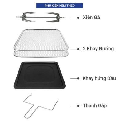 Nồi chiên không dầu SOWUN SW262 12L,màn hình cảm ứng đa chức năng, thiết kế INOX cao cấp nguyên khối