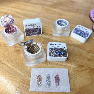 Gel Nhũ Kim Tuyến Galaxy Huaxi 15ml Làm Nail Siêu Sáng, Màu Vàng Bạc Hồng, Giữ Bóng Lâu Cho Người Mới Trang Trí Móng Nữ Sơn Gel Women