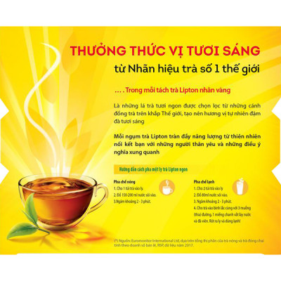 Combo 2 Lipton Trà Đen Nhãn Vàng Nhật Bản (50túi/2g)