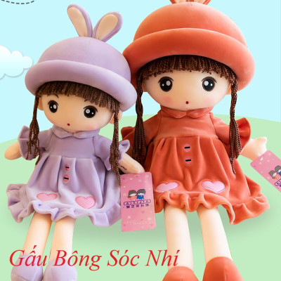 Gấu bông Búp Bê Váy Nhung Tim Hàng Cao Cấp Quà Tặng Dễ Thương Cho Bé