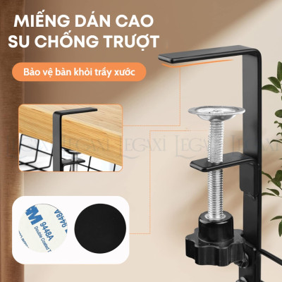 Khay đỡ ổ điện dây điện gắn dưới bàn kệ bằng kim loại thép không cần đục lỗ 38.5x13x16cm Legaxi