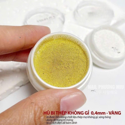 Khay Bi Tròn Mini 0.4mm Màu Trắng Bạc Vàng ANGELICA Làm Nail Bằng Thép Mạ Không Gỉ Sáng Bóng, Dễ Bám Dính Size Siêu Nhỏ Chuyên Dùng Trang Trí Móng