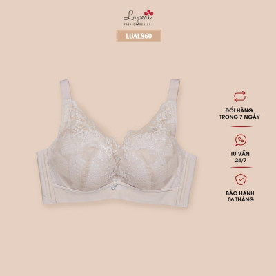 Áo Lót Nâng Ngực Nữ Không Gọng Bra Đệm Mút Mềm Dày LUPERI LU3AL860 Bản 3 Móc Chắc Chắn Phối Ren Cho Người Ngực Vừa Và Nhỏ