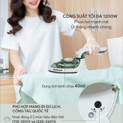 Bàn ủi hơi nước du lịch mini BlueStone SIB-3819 (1200W) - Hàng Chính Hãng