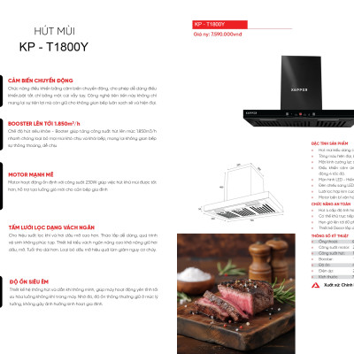 Máy Hút Mùi Cao Cấp KP - T1800Y Hàng Chính Hãng