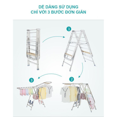 Giàn phơi đồ thông minh  đa năng, Giàn phơi để sàn Inox gấp gọn, Chính hãng NIKITA nhiều mẫu mã lựa chọn