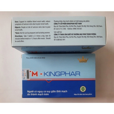 Viên uống tĩnh mạch T-M Kingphar, hộp 30v