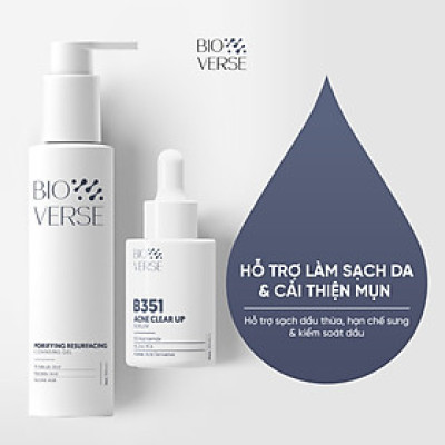 Bộ đôi làm sạch sâu & hỗ trợ ngừa mụn (Porifying Resurfacing Cleansing Gel + B351 Acne Clear up Serum)