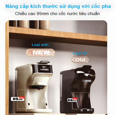Máy pha cà phê 6 trong 1, Espresso, Viên Nén Nespresso, Nescafe Dolcegusto, Kcup, Túi ESE POD và Trà thương hiệu Mỹ HiBREW H1B - Hàng Chính Hãng