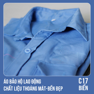 Áo bảo hộ lao động, chất liệu thoáng mát, bền đẹp - Mã C17 (BIỂN)