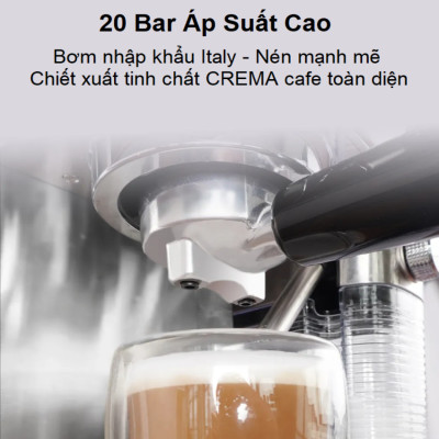 Máy pha cà phê Espresso bán tự động 3 trong 1 Thương hiệu HiBREW H13A Mỹ Với Công suất 1350W, Áp suất 20 bar - Bảo hành 12 tháng, Hàng Nhập Khẩu